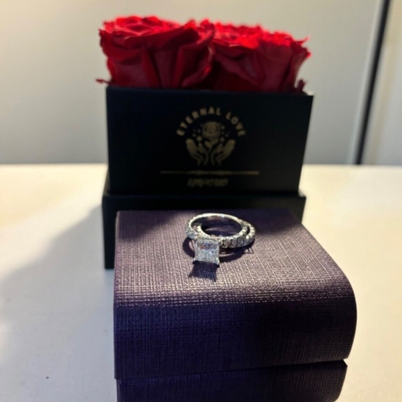 Princess cut lab diamond set - Picture 3 of 6